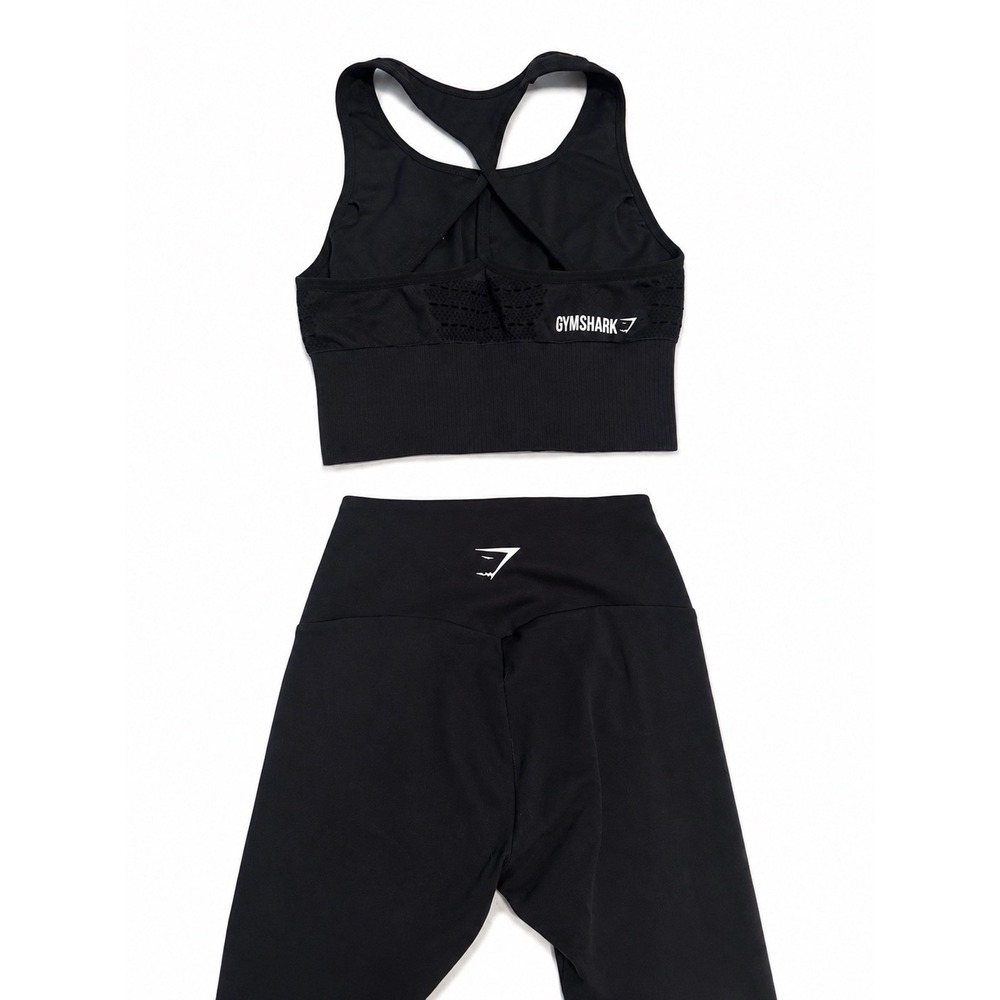Gymshark Black Sports Bra & Leggings 2 Piece Mixed Set Womens Activewear S